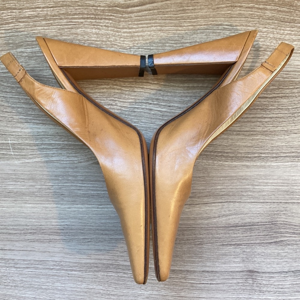 Prada sling back pointy shoes sandals size 35,5 rectangle heel - Picture 6 of 16